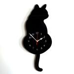 Creative Cartoon Cute Cat cauda abanar Relógio Relógio de parede Decor Home Relógios de parede