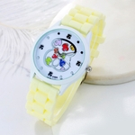Crianças Crianças Cute Padrão Dial urso dos desenhos de relógio de quartzo de silicone relógio de pulso pulseira