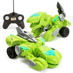 Crianças Dinosaur Transform Toy Car Remote Control One-Click Transformação de simulação de som luzes LED Legal Veículo Modelo