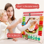 Crianças dos desenhos animados Tempo Urso Conselho Cognitive Tempo Calendário Relógio brinquedo educativo para crianças