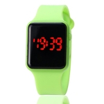 Crianças estudante LED Digital Watch Candy Color Square Glass Kid Casual Sports Relógio de pulso