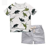 Crianças menino de manga curta roupa dos desenhos animados Little Dragon Top com Short Pants Suit