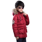 Crianças Meninos de inverno de espessura longo casaco quente de algodão acolchoado Jacket manga comprida Tops