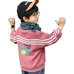 Brasão Meninos moda infantil solto impressão manga comprida velo capuz