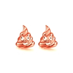 Criativa Alloy Oil Drip Poop Emoji Studs face da orelha brincos simples como presentes