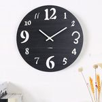 Criativa De Madeira Relógio De Parede Silencioso Cricle Hanging Wall Clocks Contínuo Simples De Madeira Relógio Individual Rosto Sala Decoração 30 Centímetros