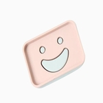 Criativa sorriso da cara Double Layer Saboneteira Caso Soap Drenagem Plastic Box