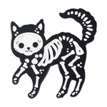 Criativo Unisex Gato Esqueleto Esmalte Broche Pin Emblema Jeans Jaqueta Decoração Colar