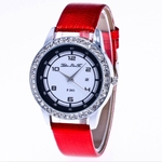 Crocodile Leather Strap pulseira Assista bracelete Fit Design s¨¢bio elegante acabamento requintado F-341 Vermelho