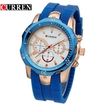 CURREN 8163 Relógio De Quartzo Casual Com Pulseira De Silicone Para Homens