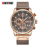 CURREN 8291 homens do rel¨®gio da correia do rel¨®gio de seis pinos Calend¨¢rio Assista Waterproof Assista