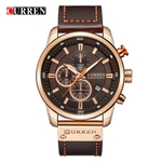 CURREN 8291 homens do rel¨®gio da correia do rel¨®gio de seis pinos Calend¨¢rio Assista Waterproof Assista