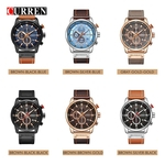 CURREN 8291 homens do rel¨®gio da correia do rel¨®gio de seis pinos Calend¨¢rio Assista Waterproof Assista