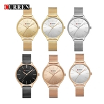 CURREN 9024 Mulheres da NET Com Rel¨®gio rel¨®gio imperme¨¢vel ultra-fino rel¨®gio de quartzo