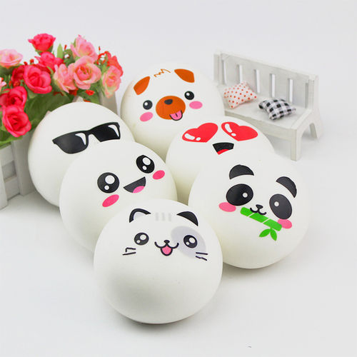 Cute expressão PU Simulação panda de pelúcia pãezinhos Pão Toy lenta Nascente aliviar mole Estresse Squeeze presentes Brinquedos aleatórios