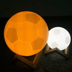 3D Imprimir Futebol lampada recarreg¨¢vel toque interruptor Night Light Home Decor