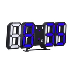 3D LED Digital Clock Bright Night Mode Bright Clock Relógio de mesa eletrônico ajustável Exibição de 24/12 horas Relógio despertador Pendurado na parede