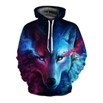 Niceday 3D Lobo Impresso Hoodie dos homens / mulheres frescos animal Sweater moda unissex pulôver