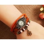 Das mulheres Moda Feminina Boho-Chic Handmade couro pulseira relógio presente da borboleta