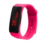 De Display LED Digital pulseira rel¨®gio Crian?as Estudantes Silica Gel Sports Watch