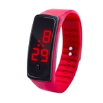 De Display LED Digital pulseira rel¨®gio Crian?as Estudantes Silica Gel Sports Watch