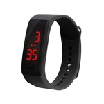 De Display LED Digital pulseira rel¨®gio Crian?as Estudantes Silica Gel Sports Watch