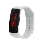 De Display LED Digital pulseira rel¨®gio Crian?as Estudantes Silica Gel Sports Watch