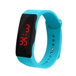 De Display LED Digital pulseira rel¨®gio Crian?as Estudantes Silica Gel Sports Watch