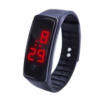 De Display LED Digital pulseira rel¨®gio Crian?as Estudantes Silica Gel Sports Watch