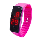 De Display LED Digital pulseira rel¨®gio Crian?as Estudantes Silica Gel Sports Watch