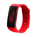 De Display LED Digital pulseira rel¨®gio Crian?as Estudantes Silica Gel Sports Watch