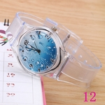  Decor pulso de quartzo Assista gel de silicone transparente Relógio de pulso dos desenhos animados relógio para estudantes Crianças