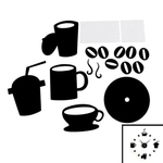 Decoração Início DIY Modern Grande copo de café Decal Cozinha relógios de parede Silencioso Assista decalques (Black)