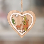Decorações de Natal de madeira oca Natal Árvore de Natal pequeno pingente de madeira de cinco pontas da estrela presentes pingente de sino