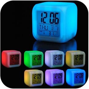 Despertador Digital Cubo Led 7cores Colorido na Shoppstore Color Change®