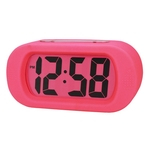 Despertador digital de silicone com luz de fundo soneca para crianças meninos menina rosa