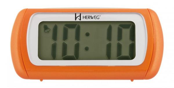 Despertador Digital Laranja Luz Led Herweg 2916-250