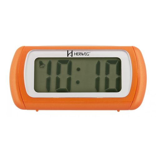 Despertador Digital Laranja Luz Led Herweg 2916-250