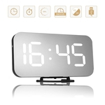 Despertador digital LED Espelho Relógio Multifuncional Snooze Display Time Night LCD Light Table Desktop Reloj Despertador USB Cable