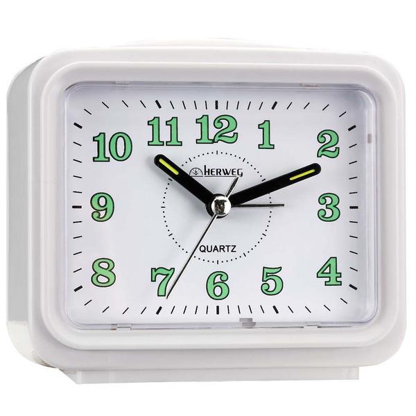 Despertador Quadrado Branco Quartz Herweg 2588 021