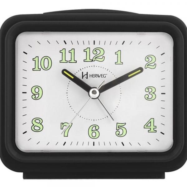 Despertador Quartz Herweg Quadrado Preto - 2588-034