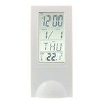 Despertador Transparent LCD Praça Digital medidor de temperatura Transparente Calendário calibre Relógio Suporte de 12 horas e de 24 horas