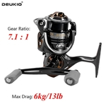 DEUKIO 5 + 1 Rolamentos 7.1: 1 alta velocidade Rácio Spinning Squid Pesca Reel metal Spool Esquerda Direita Exchangeable Mão