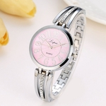 Fashion Women Stainless Steel Crystal Dial Quartz Bracelet Luxury Wrist Watch E