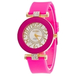 Diamante de luxo Silicone Mulher Strap Watch Moda e Leisurely estilo estudante Relógio de pulso das senhoras Negócios Relógios 10 cores