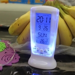 Digital LED Desk Snooze Alarm Clock Calendar Escritório Termômetro cabeceira Início