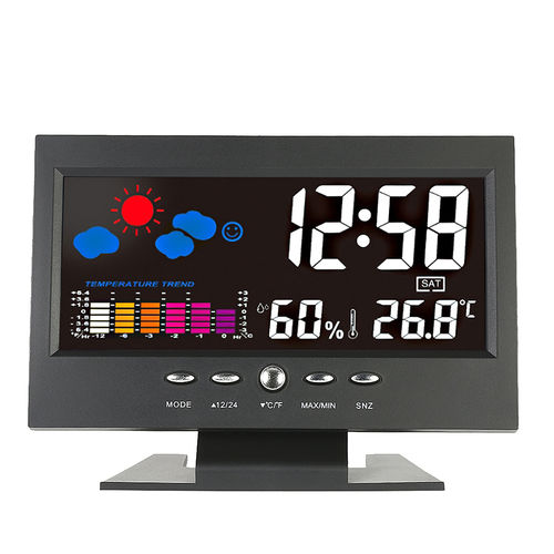 Digital Led Display Temperatura e Umidade Alarm Relógio Termômetro Higrômetro