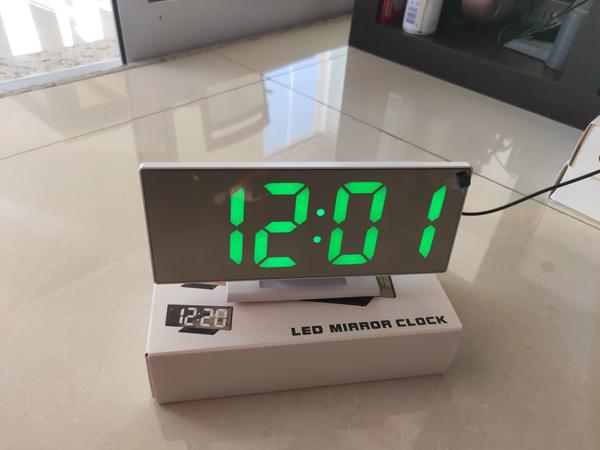 Display Relógio de Led Espelho Calendaro Alarme 5v USB - Tlt