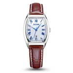 DOM ¨²nico Mulheres rel¨®gio de pulso Feminino PU Leather Strap Quartz Rel¨®gios de pulso