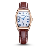 DOM ¨²nico Mulheres rel¨®gio de pulso Feminino PU Leather Strap Quartz Rel¨®gios de pulso